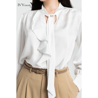 Áo lụa nữ phối bèo IVY moda MS 17M7972
