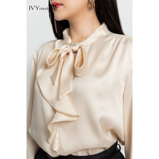 Áo lụa nữ phối bèo IVY moda MS 17M7972