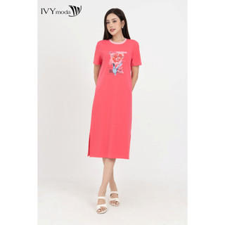 Đầm thun in hoa nữ ivy moda ms 42m8254
