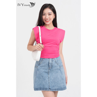 Áo thun nữ ôm vai chờm ivy moda ms 56m8380