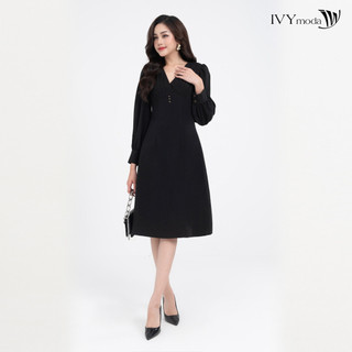 Đầm lụa nữ xếp ly ngực ivy moda ms 48t0217