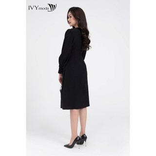 Đầm lụa nữ xếp ly ngực IVY moda MS 48T0217