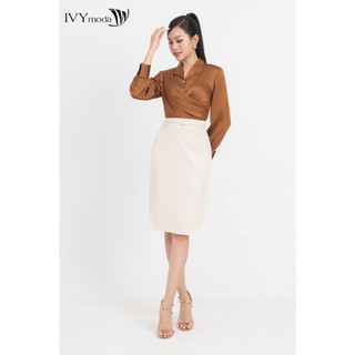 Chân váy tuysi phối đai ivy moda ms 31m8637