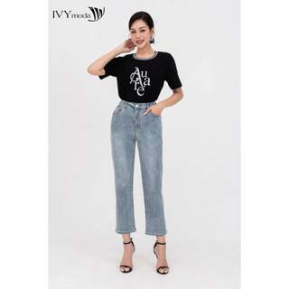 Quần jeans lưng cao nữ ivy moda ms 25m7841