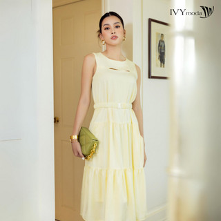 Đầm thô cut-out phối đai ivy moda ms 41b9403