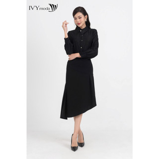 Chân váy đuôi cá tà lệch lớp ivy moda ms 30m8537