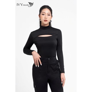 Áo thun cổ cao cut-out nữ IVY moda MS 58B9465
