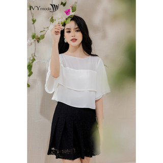 Áo lụa xếp tầng nữ ivy moda ms 16m8342