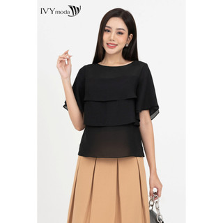 Áo lụa xếp tầng nữ IVY moda MS 16M8342