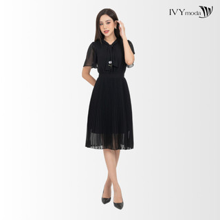 Đầm lụa nữ thêu hoa ivy moda ms 48m7505