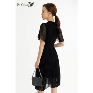Đầm lụa nữ thêu hoa IVY moda MS 48M7505