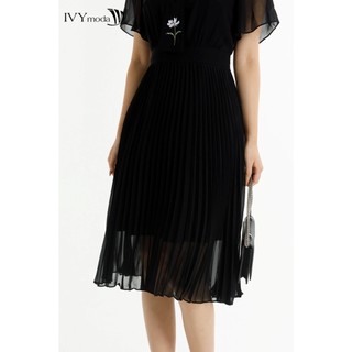Đầm lụa nữ thêu hoa IVY moda MS 48M7505