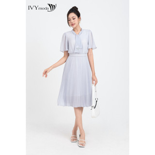 Đầm lụa nữ thêu hoa IVY moda MS 48M7505