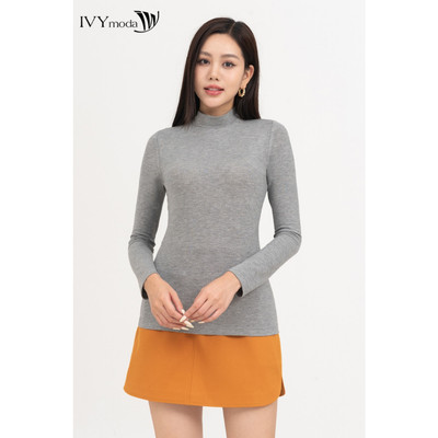 Áo thun cổ lọ nữ IVY moda MS 58M8674