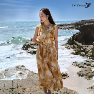 Đầm xòe thắt dây eo ivy moda ms 41m7404