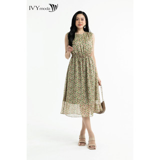 Đầm xòe thắt dây eo IVY moda MS 41M7404