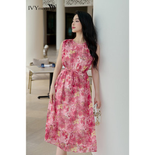 Đầm xòe thắt dây eo IVY moda MS 41M7404