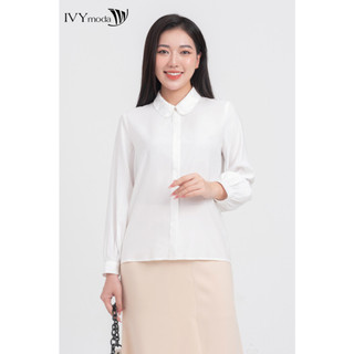 Áo sơ mi nữ cổ sen IVY moda MS 17M7757
