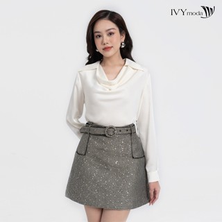 Áo lụa cổ đổ nữ IVY moda MS 17M7985