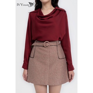Áo lụa cổ đổ nữ IVY moda MS 17M7985