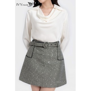 Áo lụa cổ đổ nữ IVY moda MS 17M7985