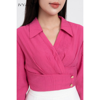 Áo sơ mi lụa khuy kiểu nữ IVY moda MS 17M7923