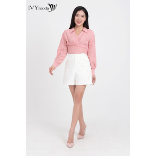 Áo sơ mi lụa khuy kiểu nữ IVY moda MS 17M7923