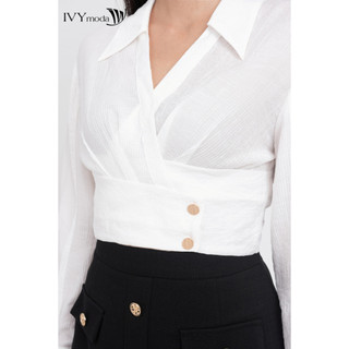 Áo sơ mi lụa khuy kiểu nữ IVY moda MS 17M7923
