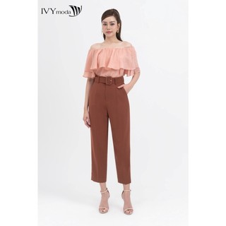 Áo lụa trễ vai dáng suông nữ ivy moda ms 16m8245