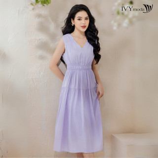 Đầm lụa xòe dạo phố nữ ivy moda ms 41m8394