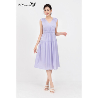 Đầm lụa xòe dạo phố nữ IVY moda MS 41M8394