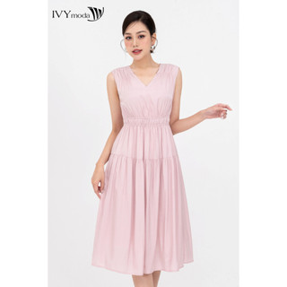 Đầm lụa xòe dạo phố nữ IVY moda MS 41M8394