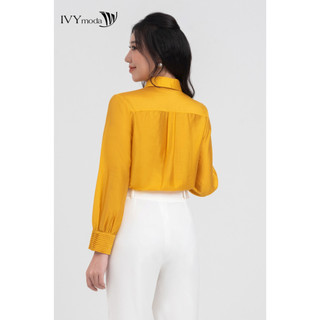Áo sơ mi lụa cổ kiểu nữ IVY moda MS 17M8508