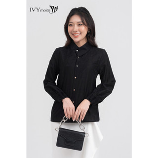 Áo sơ mi lụa cổ kiểu nữ IVY moda MS 17M8508