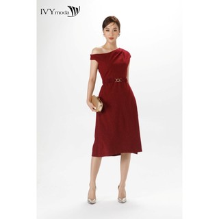 Đầm lệch vai ánh nhũ ivy moda ms 48t0080