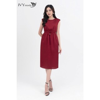 Đầm lụa nhấn eo IVY moda MS 48M7452