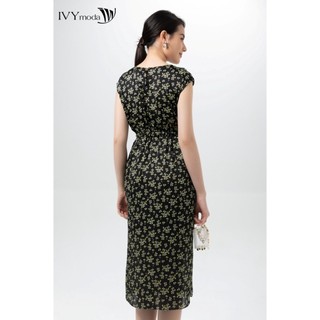 Đầm lụa nhấn eo IVY moda MS 48M7452