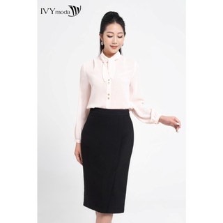 Áo lụa cổ thắt nơ nữ IVY moda MS 17M8168
