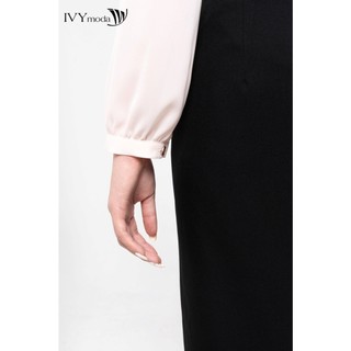 Áo lụa cổ thắt nơ nữ IVY moda MS 17M8168