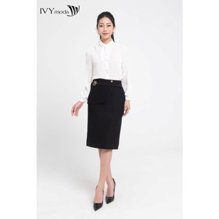Áo lụa cổ thắt nơ nữ IVY moda MS 17M8168