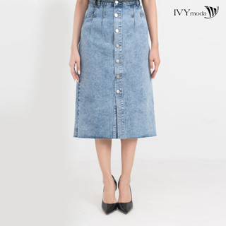 Chân váy bò xẻ trước ivy moda ms 32m7870