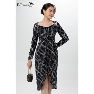 Đầm xếp cutout IVY moda MS 48B9143