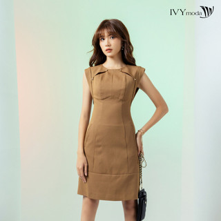 Đầm cut-out họa tiết kẻ ivy moda ms 48b9175