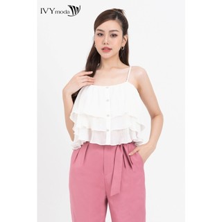 Áo hai dây chiffron xếp tầng nữ ivy moda ms 12m8279