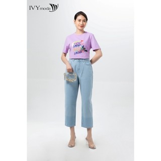 Quần jean nữ nhấn ống ivy moda ms 25b8870