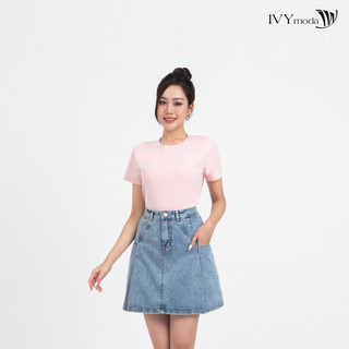 Áo thun basic cổ tròn IVY moda MS 57P0092