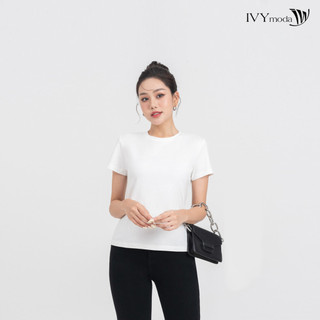 Áo thun basic cổ tròn IVY moda MS 57P0092
