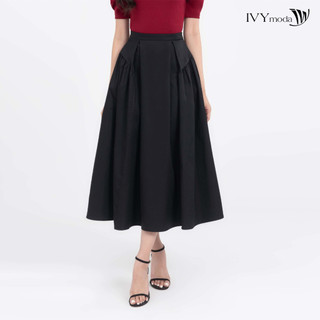Chân váy khaki nữ dáng xòe ivy moda ms 30m8113