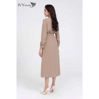 [ OUTLET KHÔNG ĐỔI TRẢ ] Đầm lụa maxi cổ nơ nữ IVY moda MS 48M7957
