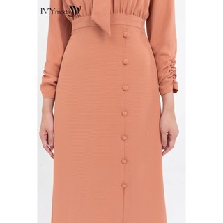 [ OUTLET KHÔNG ĐỔI TRẢ ] Đầm lụa maxi cổ nơ nữ IVY moda MS 48M7957